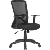 ByLiving Bürostuhl Long, Chefsessel mit Wippmechanik, Kunststoff schwarz, Mesh-Webstoff schwarz