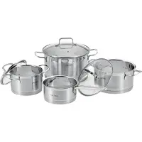 ProfiCook PC-KTS 1224 Induktions-Kochtopfset mit Deckel, Topfset 7 teilig, für Induktion, Elektroherd, Keramik, Halogen und Gas-Herd, Edelstahl