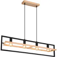 Globo Lighting Hängeleuchte Holz dunkelbraun, 4x E27