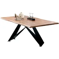 SIT Möbel Tisch 160x85 cm | Platte Akazie 36 mm natur | Metallgestell schwarz | B 160 x T 85 x H 75 cm | 16107-11 | Serie TABLES & CO