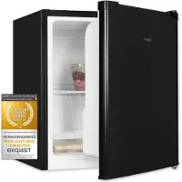 Exquisit Mini Kühlschrank KB05-V-040E schwarz | 40 l Nutzinhalt | Gitterablage | Wechselbarer Türanschlag | 45cm Breite