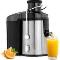 Clatronic Entsafter Gemüse und Obst | Juicer Machine mit 400W | Slow Juicer für mehr Vitamine | Tropfstopp für sauberes Arbeiten | AE 3666