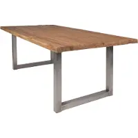 SIT Möbel Esstisch aus recyceltem Teak, Gestell in antiksilber | B 200 x T 100 x H 76 cm | natur | 15141-40 | Serie TABLES & CO