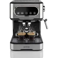 Gorenje ESCM15DBK Espressomaschine mit Siebträger, Professioneller Milchaufschäumer, TouchContro, EasyClean