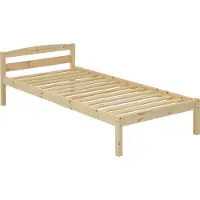 Möbilia Bett 90 x 200 cm | Fichte-Holz massiv | B 98 x T 207 x H 61 cm | natur | 19020018 | Serie BETT
