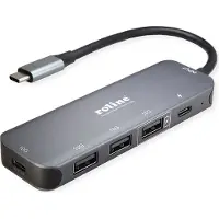 Roline USB 3.2 Gen 2 Hub, 4fach, Typ-C-Anschlusskabel