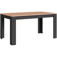 ByLiving Esstisch NORI / Moderner Küchentisch in Eiche-Optik / Untergestell Melamin anthrazit / Großer Tisch / 160 x 90, H 75 cm
