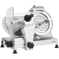 H.Koenig Alleschneider MSX220, professionell, präzise, Schnittstärke 0-12 mm, italienische Klinge 20 cm, eingebauter Schärfer, breite Platte, 282 rpm