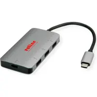 Roline USB 3.2 Gen 1 Hub, 3fach, Typ C Anschlusskabel (PD+Data)