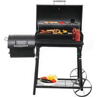 Tepro Holzkohlegrill Smoker Biloxi, Grillfläche: ca. 58 x 40 cm, mit Seitenbrennkammer