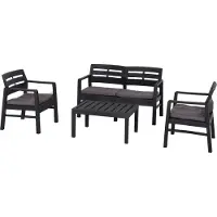 IPAE Progarden Pro Garden Java Set anthrazit 4-teilig incl. Kissen