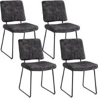 ByLiving Kufenstuhl "Liam 4er-Set", grau (anthrazit, schwarz, anthrazit), B:45cm H:83cm T:61cm, Metall, Polyester, Stoff, Stühle, Kufenstuhl, moderner Stuhl im praktischen 4er-Set mit Metallgestell