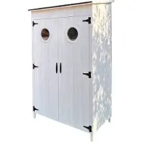Leco , Holz Gartenschrank "Toni", weiß, 118 x 70 x 190 cm (L x B x H)