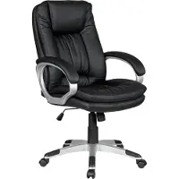 SalesFever Bürostuhl | Bezug Kunstleder | Gestell Metall verchromt | höhenverstellbar | B 66 x T 74 x H 104 cm | schwarz-silber