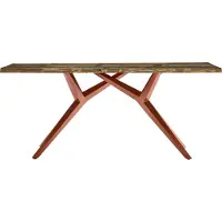 SIT Möbel Esstisch 160 x 85 cm aus Altholz | 40 mm starke Tischplatte bunt lackiert | Metallgestell antikbraun | B 160 x T 85 x H 73 cm | 15550-00 | Serie TABLES & CO