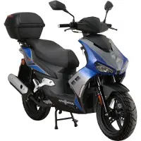 Alpha Motors Motorroller Mustang FI 50 ccm 45 kmh EURO 5 blau-grau inkl. Topcase