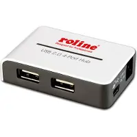 Roline USB 2.0 Hub "Black and White", 4 Ports, mit Netzteil