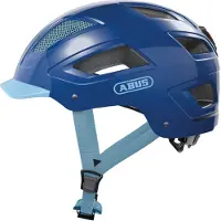 ABUS Stadthelm Hyban 2.0 - Fahrradhelm mit Rücklicht, ABS-Hartschale, guter Passform - für Damen und Herren - Blau, Größe L (56-61 cm)