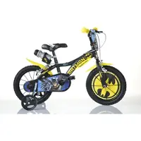 Dino Bikes Kinderfahrrad "16" Batman Kinderfahrrad Jugenfahrrad Freilauf 4–7 Jahre Stützräder" 1 Gang mit Stützrädern, Trinkflasche und Frontschild