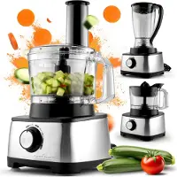 ProfiCook 3in1 Kuchenmaschine, Mixer und Entsafter | 1200W | Nachfüllöffnung | stufenlose Geschwindigkeit | inkl. 11 Zubehörteilen | PC KM 1063