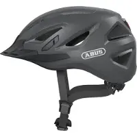 ABUS Stadthelm Urban-I 3.0 - Fahrradhelm mit Rücklicht, chirm und Magnetverschluss - für Damen und Herren - Titan (gräulich), Größe XL (61-65 cm)