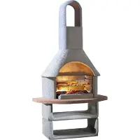 Buschbeck Gartengrillkamin Cortina grau-terrakotta, B110 x T65 x H206 cm