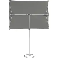 Suncomfort by Glatz Sonnenschirm Mittelstockschirm Balkonschirm Flex Roof, 195x140cm, rechteckig, Farbe Anthrazit - Stone grey