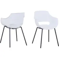 SIT Möbel Stuhl 2er-Set | Sitzschale Kunststoff weiß | Gestell Metall schwarz | B 51 x T 57,5 x H 85 cm | 02459-10 | Serie SIT&CHAIRS