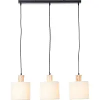 Brilliant Pia Pendelleuchte 3flg Balken schwarz/natur schwarz/natur 99538/96
