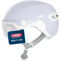 ABUS Stadthelm HUD-Y ACE - stylischer Fahrradhelm mit Visier und magnetischem, aufladbarem LED-Rücklicht - für Damen und Herren - pure lavender, Größe S (51-55 cm)