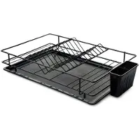 Hermia Concept , Hochwertiger Geschirrständer (2 Stück), Schwarz, 47 x 31 x 11 cm | 100% Metall, Stärke: 2,5-5 mm | Ideal für moderne Küchen, elegant und funktional.