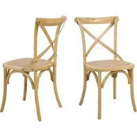 SIT Möbel Stuhl mit Rattan-Sitzfläche | 2er-Set | gepolsterter Sitz | Hevea Holz naturfarben | B 48 x T 52 x H 89 cm | 02410-01 | Serie STUHL