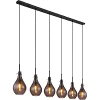 Globo Lighting |Hängeleuchte Metall schwarz matt, 6x E14