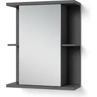 ByLiving Hängeschrank Nebraska, Breite 60 cm, Badezimmerschrank mit Spiegel, Korpus in anthrazit