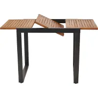 Merxx Gartentisch Naxos graphit 80 (120) x 70 cm, ausziehbar - Aluminium/Akazie