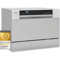 Exquisit Tischgeschirrspüler GSP206-030D silber | 6 Maßgedecke | 6,5 Liter | Startzeitvorwahl | 55cm Breite