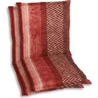 GO-DE Textil, Sesselauflage Niederlehner, 2er Set, Farbe: rot, Maße: 100 cm x 50 cm x 6 cm, Rueckenhoehe: 52 cm