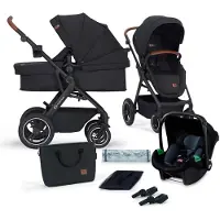 Kinderkraft Multifunctional 3-in-1 B-Tour Mink Pro Kombikinderwagen, Black, Kinderwagen, 2 in 1