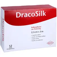 PDM to be maintained Dracosilk Rollenpflaster 2,5 cmx5 m o.Schutzring 12 St Pflaster