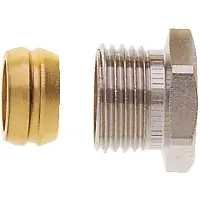 Heimeier Klemmverschraubung 2201-12.351 Rp 3/8, Ø 12mm, Messing vernickelt