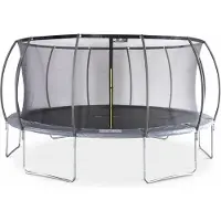 Sweeek - Trampolin Rund Ø 490cm, internes Sicherheitsnetz - Grau