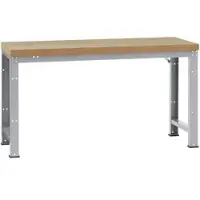 Manuflex Werkbank Profi Standard, Tischplatte Kunststoff B 2000 x T 700, alusilber