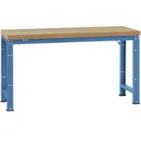 Manuflex Werkbank Profi Standard, Tischplatte Kunststoff B 2000 x T 700, brillantblau