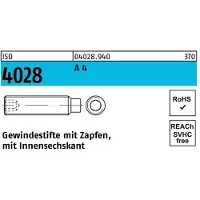 F. REYHER Nchfg. GmbH & Co. KG Gewindestift ISO 4028 Zapfen/Innensechskant M 8 x 25 A 4