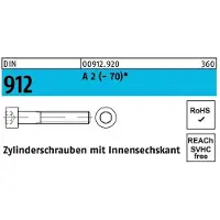 ISK Zylinderschraube DIN 912 m.Innensechskant M 12 x 16 A 2 (- 70)