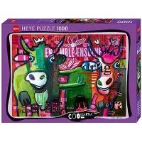 Heye Puzzle Striped Cows, 1000 Teile, 1000 Stück(e), Kunst