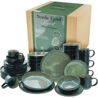 Creatable , 21555, Nordic Fjord Green, Kombiservice 30-tlg, Steinzeug