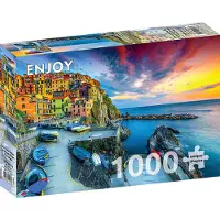 Enjoy Puzzle Hafen von Manarola bei Sonnenuntergang, Cinque Terre, Italien 1000 Teile