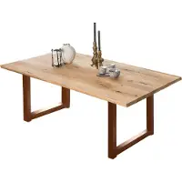 SIT Möbel Esstisch aus Wildeiche 180 cm | Platte 40 mm natur | Gestell Metall antikbraun | B 180 x T 100 x H 75 cm | 15470-00 | Serie TABLES & CO