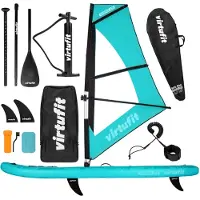 VirtuFit Surfer 305 Stand Up Paddle Board Türkis inkl. Windsurf-Set